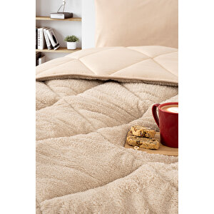 Formeya Çift Kişilik Lüx Bej Rengi Welsoft Yorgan Çift Taraflı 195x216