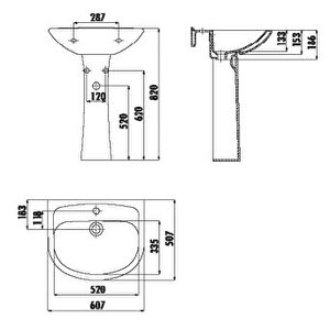 Pa060 Pitta Tam Ayak Lavabo 60 Cm