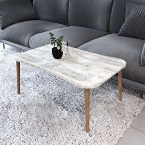 Erendiz 5li Ahşap Ayaklı Zigon Ve Orta Sehpa Seti Xl Sonomo