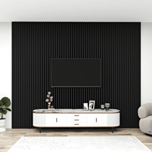 Mdf Akustik Duvar Paneli Siyah 61x278 cm