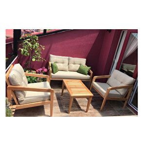 Wood Bahçe Mobilyası (salon, Balkon, Cafe Ofis) 2+1+1