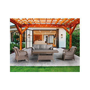 Rattan Bahçe Mobilyası (salon, Balkon, Cafe Ofis) 3+1+1+masa