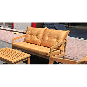 Wood Bahçe Mobilyası (salon, Balkon, Cafe Ofis) İkili Koltuk