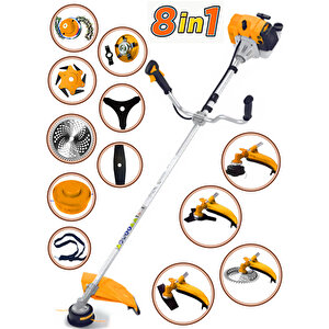 EY-8 İn 1 Yan Tipi Ot Çim Çalı Çayır Biçme Tırpanı Full Aparat Hediyeli Metal Şanzuman