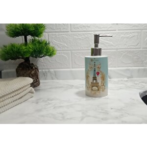 Seramik Sıvı Sabunluk Romantik Yeşil Model
