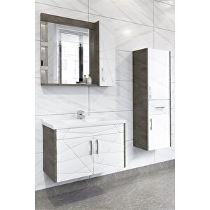 Victoria 80 Cm Banyo Dolabı - Boy Dolap Dahil
