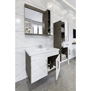 Victoria 80 Cm Banyo Dolabı - Boy Dolap Dahil