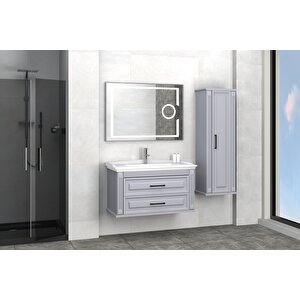 Moskova 100 Cm Banyo Dolabı Mercekli Led Ayna - Boy Dolabı Dahil