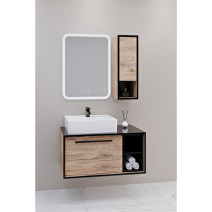 Energy 90 Cm Beyaz Lavabolu Banyo Dolabı - Boy Dolapsız