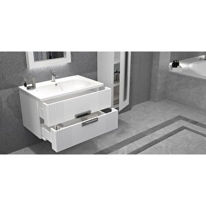 Nueva 80 Cm  Banyo Dolabı  Beyaz - Boy Dolap Dahil