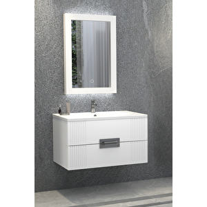Nueva 80 Cm Banyo Dolabı  Beyaz -  Boy Dolap Hariç
