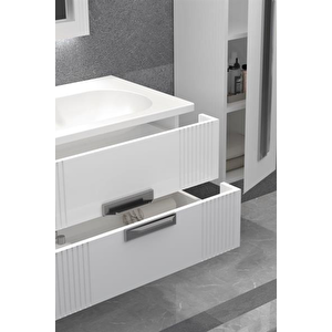 Nueva 80 Cm Banyo Dolabı  Beyaz -  Boy Dolap Hariç