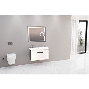 Olimpia 80 Cm Led Mercek Aynalı Banyo Dolabı - Boy Dolapsız