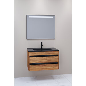 Levante 85 Cm Siyah Lavabolu Banyo Dolabı  - Boy Dolap Hariç