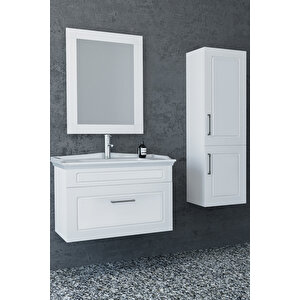 Monaco 80 Cm Banyo Dolabı Beyaz -  Boy  Dolap Dahil