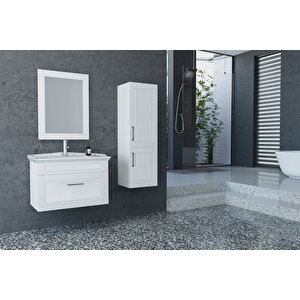 Monaco 80 Cm Banyo Dolabı Beyaz -  Boy  Dolap Dahil