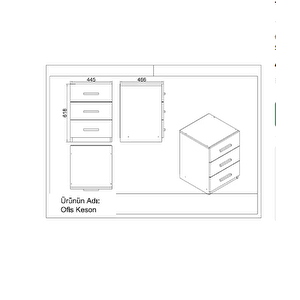 Robin Home Verona Abcd Ofis Büro Masa Takımı Masa + Sehpa + Keson + Kitaplık