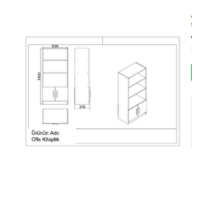 Robin Home Verona Abcd Ofis Büro Masa Takımı Masa + Sehpa + Keson + Kitaplık