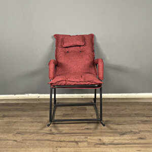 Alice Metal Sallanan Sandalye Koltuk Keten Kırmızı