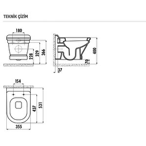 An320 Antik Asma Klozet Ve Yavaş Kapanan Kapak