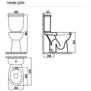 Bd305 Bedensel Engelli Alttan Çıkışlı Klozet Ve Kapak