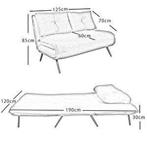 Colophon İkili Kanepe Yatak Olabilen Mekanizmalı İkili Koltuk