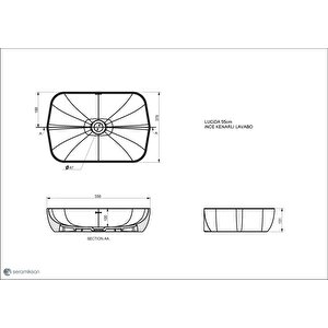 Lucıda Tezgahüstü Lavabo Mat Antrasit 55 Cm