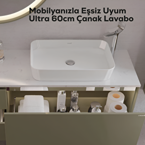 Ultra Dikdörtgen Çanak Tipi Lavabo 60 Cm