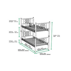 Poligon Metal Ferforje Tek Kişilik Ranza (90*200 Cm)