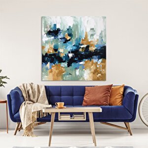 Tablolife Soyut Pixel - Yağlı Boya Dokulu Tablo 80x80 Cm Çerçeve - Siyah 80x80 cm