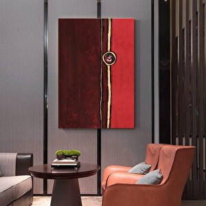 Tablolife Kırmızı Boncuk - Yağlı Boya Dokulu Tablo 90x120 Cm Çerçeve - Gold 90x120 cm