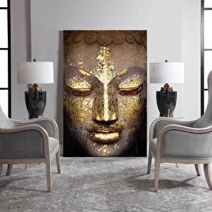 Tablolife Buda - Yağlı Boya Dokulu Tablo 100x150 Cm Çerçeve - Gold 100x150 cm