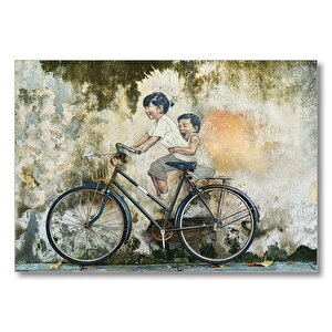 Gerçek Sanal Duvar Resmi Çocuklar  Mdf Ahşap Tablo 50x70 cm
