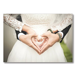 Damat Gelin Kalpli Eller  Mdf Ahşap Tablo 50x70 cm