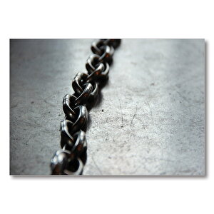 Metal Zincir  Mdf Ahşap Tablo 25x35 cm
