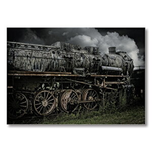 Nostaljik Buharlı Tren  Mdf Ahşap Tablo 25x35 cm