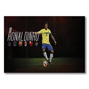 Ronaldinho 10 Numara  Mdf Ahşap Tablo 50x70 cm