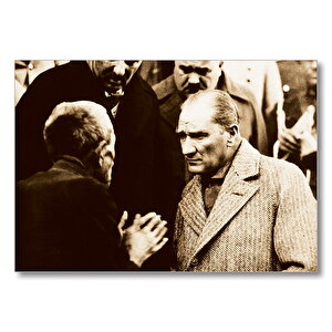 Atatürk Dinlerken  Mdf Ahşap Tablo 25x35 cm
