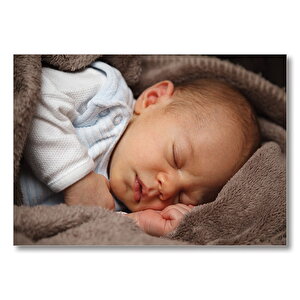 Uykuda Bebek  Mdf Ahşap Tablo 50x70 cm