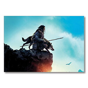Alfa Kurt Ve Mızraklı Adam  Mdf Ahşap Tablo 35x50 cm