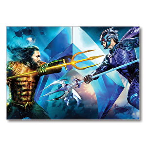 Aquaman Vs King Orm Karşılaşması  Mdf Ahşap Tablo 25x35 cm