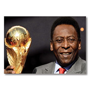 Pele Futbolcu Brezilya  Mdf Ahşap Tablo 35x50 cm