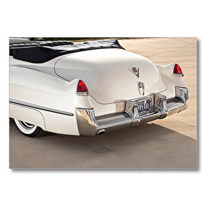Arka Tanpon 62 Beyaz Cadillac  Mdf Ahşap Tablo 35x50 cm