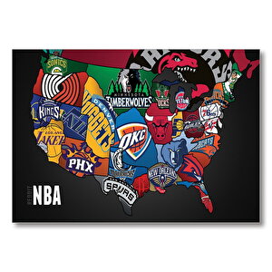 Nba Takım Logoları  Mdf Ahşap Tablo 35x50 cm