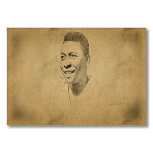 Pele Karakalem  Mdf Ahşap Tablo 35x50 cm