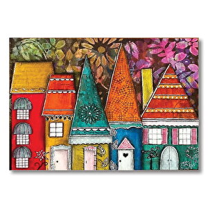 Kaprisli Ev Boyama  Mdf Ahşap Tablo 35x50 cm