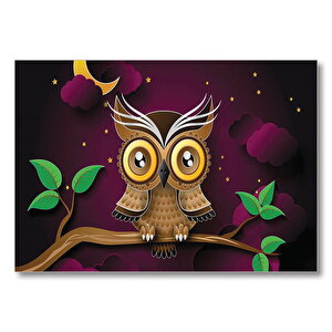 Sevimli Baykuş  Mdf Ahşap Tablo 50x70 cm