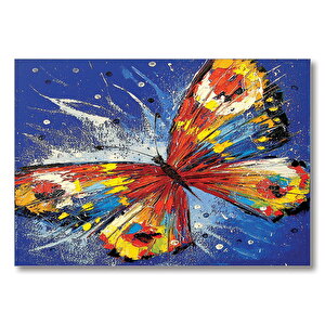 Renkli Kelebek Yağlı Boyalı  Mdf Ahşap Tablo 50x70 cm