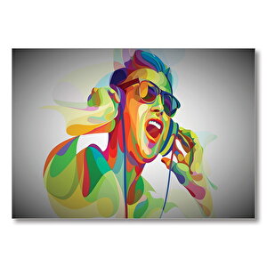 Renkli Dj  Mdf Ahşap Tablo 35x50 cm