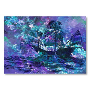 Boyama Fırtınada Yelkenli Gemi  Mdf Ahşap Tablo 50x70 cm